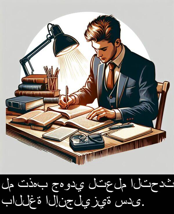 سدى: لم تذهب جهودي لتعلم التحدث باللغة الإنجليزية سدى.