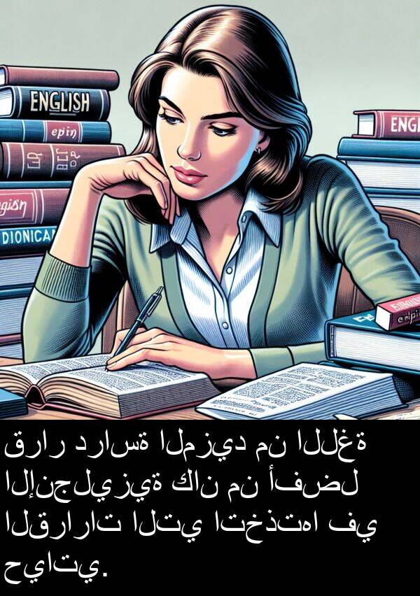 قرار: قرار دراسة المزيد من اللغة الإنجليزية كان من أفضل القرارات التي اتخذتها في حياتي.