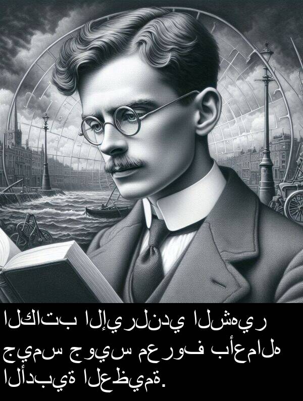 جيمس: الكاتب الإيرلندي الشهير جيمس جويس معروف بأعماله الأدبية العظيمة.