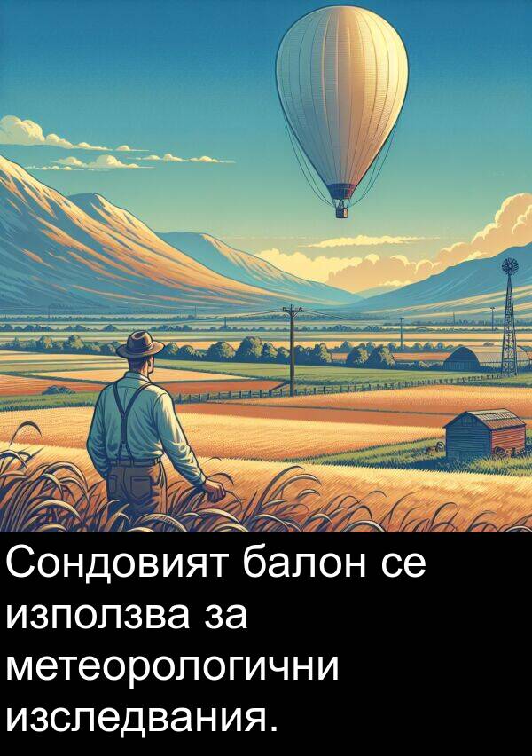 балон: Сондовият балон се използва за метеорологични изследвания.