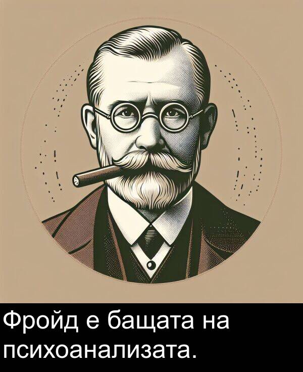 бащата: Фройд е бащата на психоанализата.