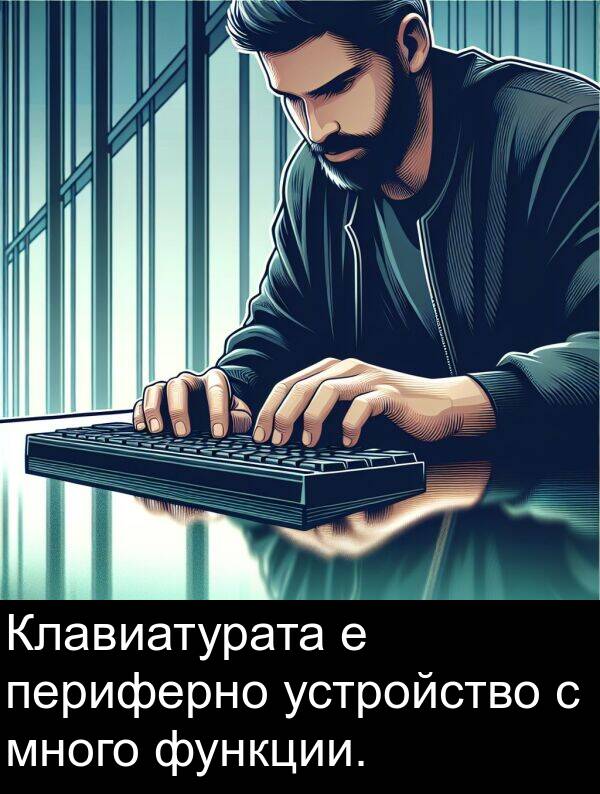 функции: Клавиатурата е периферно устройство с много функции.