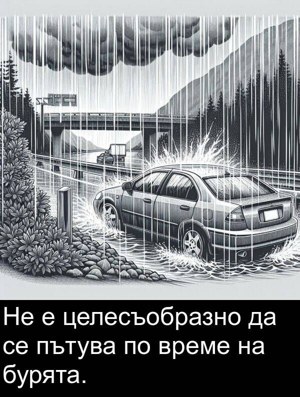 пътува: Не е целесъобразно да се пътува по време на бурята.