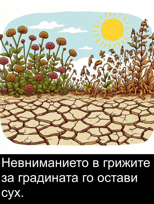 грижите: Невниманието в грижите за градината го остави сух.