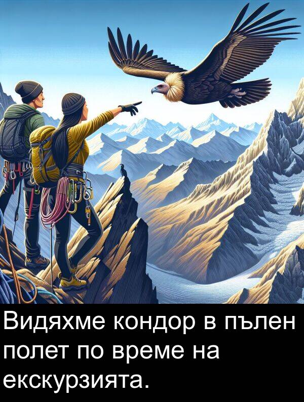 екскурзията: Видяхме кондор в пълен полет по време на екскурзията.