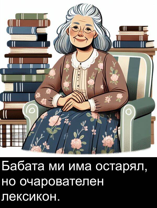 има: Бабата ми има остарял, но очарователен лексикон.