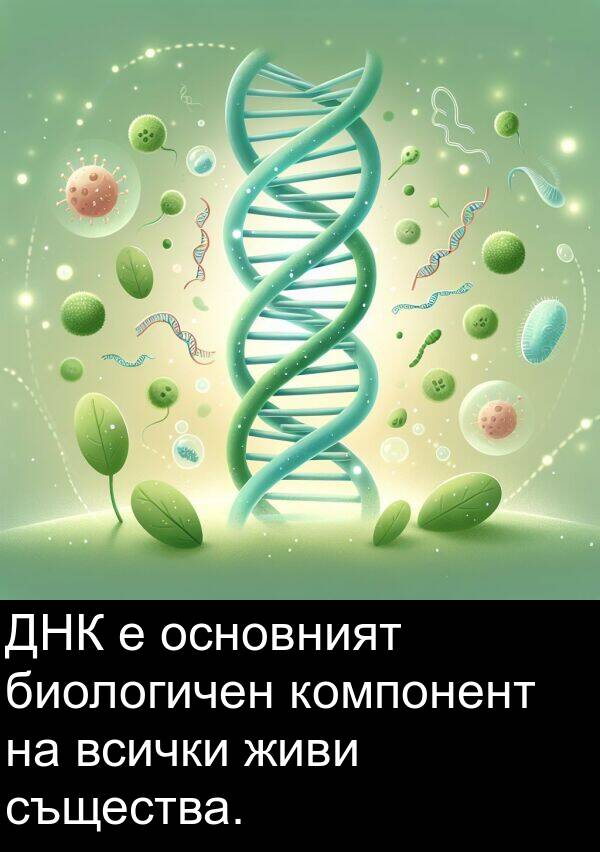 живи: ДНК е основният биологичен компонент на всички живи същества.