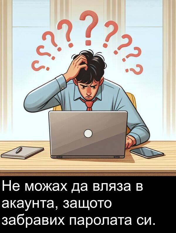 можах: Не можах да вляза в акаунта, защото забравих паролата си.