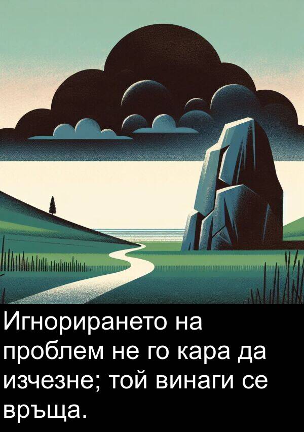 кара: Игнорирането на проблем не го кара да изчезне; той винаги се връща.