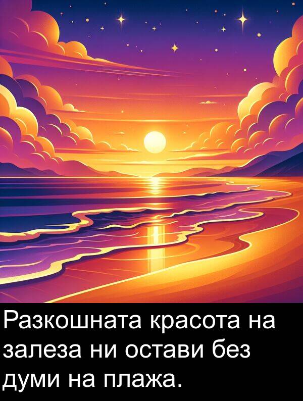 плажа: Разкошната красота на залеза ни остави без думи на плажа.