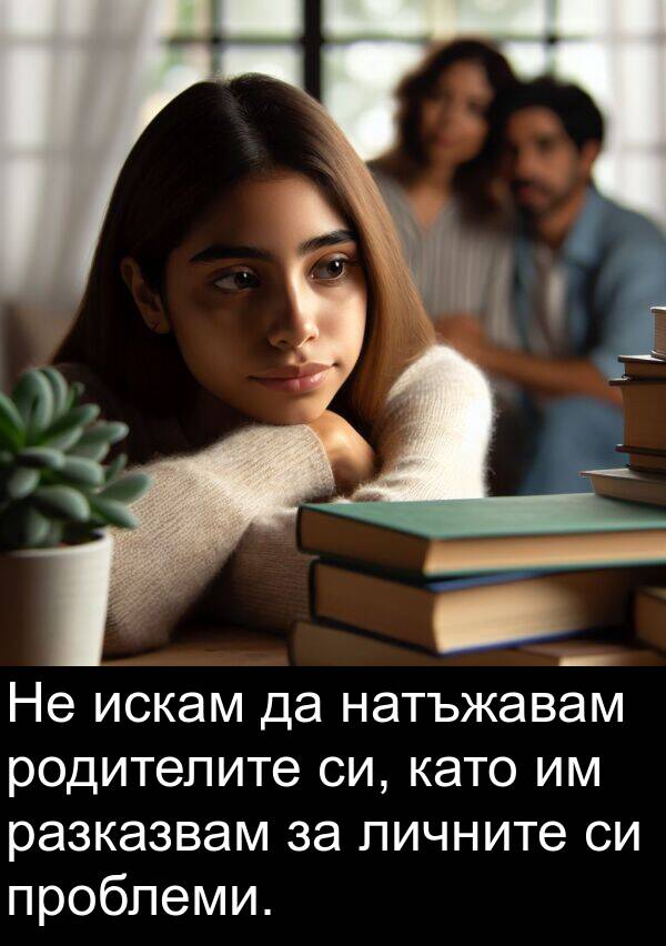 проблеми: Не искам да натъжавам родителите си, като им разказвам за личните си проблеми.