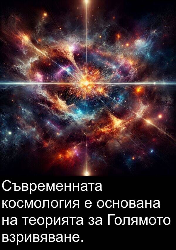 теорията: Съвременната космология е основана на теорията за Голямото взривяване.