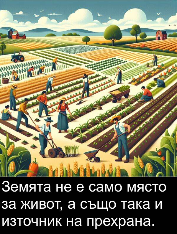 живот: Земята не е само място за живот, а също така и източник на прехрана.