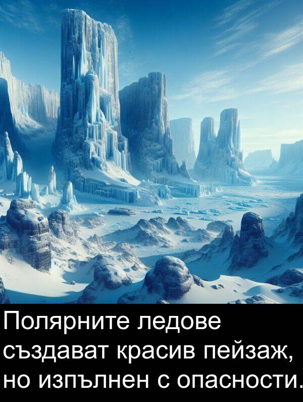 пейзаж: Полярните ледове създават красив пейзаж, но изпълнен с опасности.