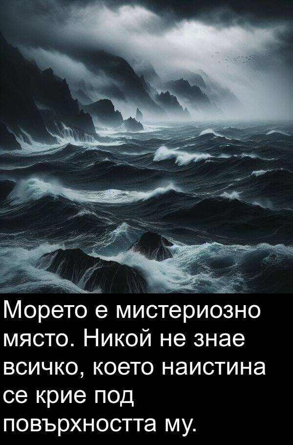 знае: Морето е мистериозно място. Никой не знае всичко, което наистина се крие под повърхността му.