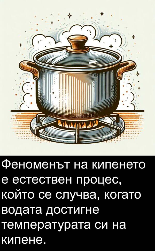 кипене: Феноменът на кипенето е естествен процес, който се случва, когато водата достигне температурата си на кипене.