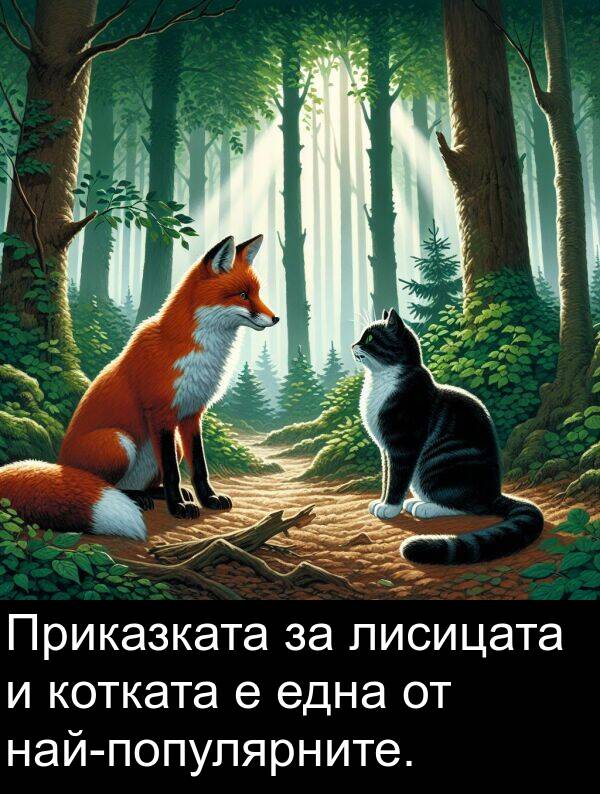 една: Приказката за лисицата и котката е една от най-популярните.