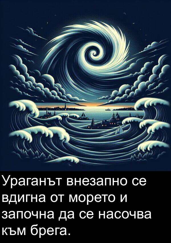 започна: Ураганът внезапно се вдигна от морето и започна да се насочва към брега.