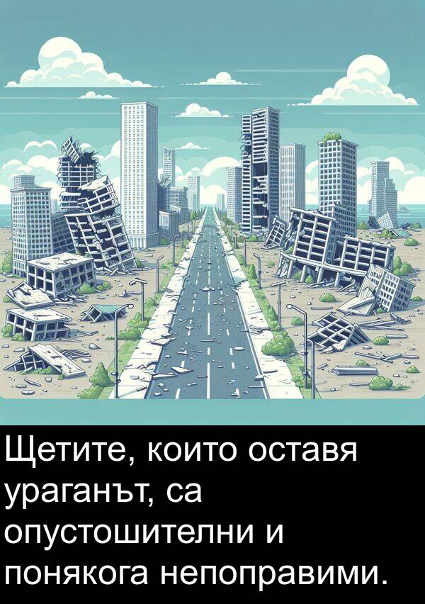 понякога: Щетите, които оставя ураганът, са опустошителни и понякога непоправими.