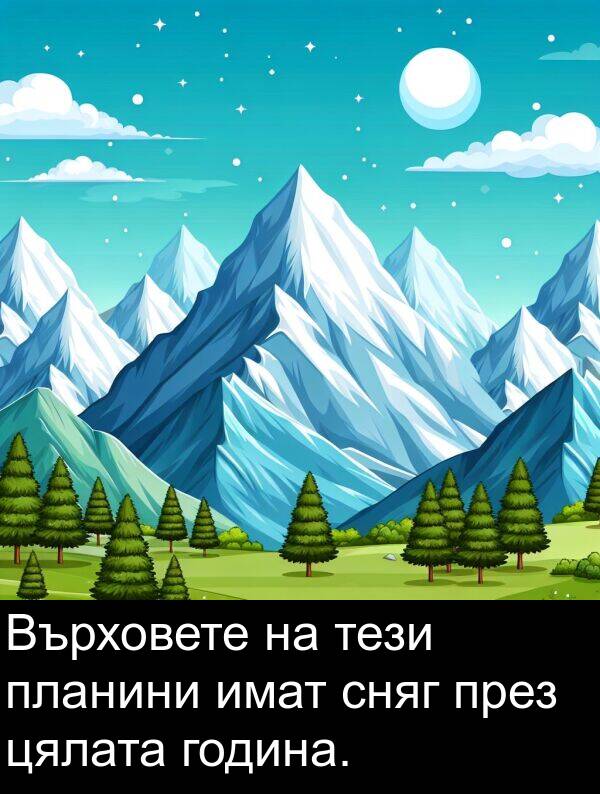 година: Върховете на тези планини имат сняг през цялата година.