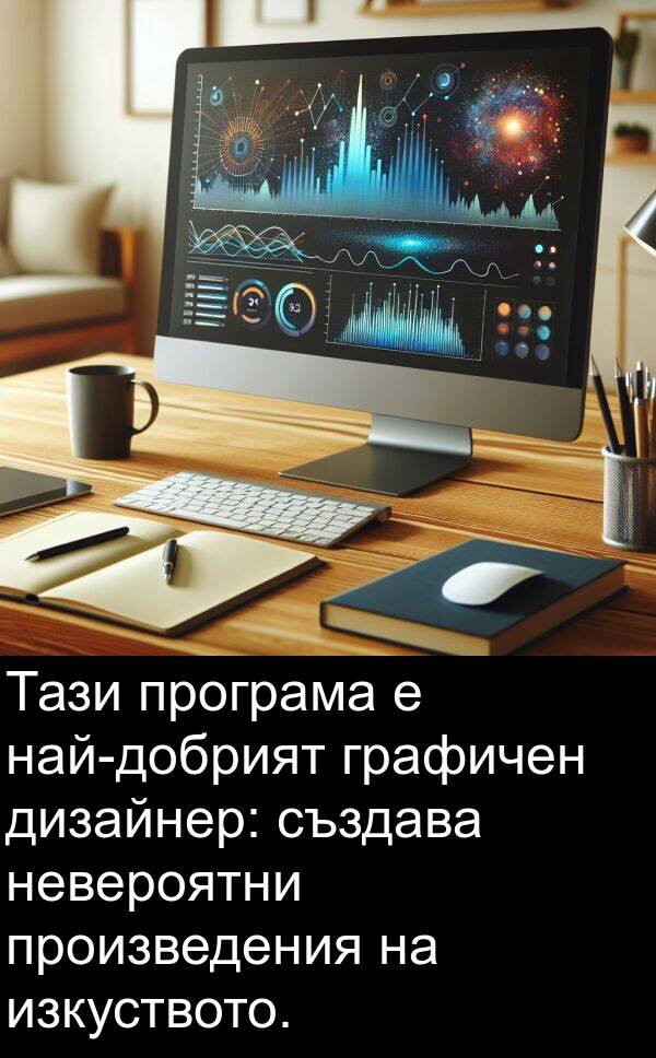 програма: Тази програма е най-добрият графичен дизайнер: създава невероятни произведения на изкуството.