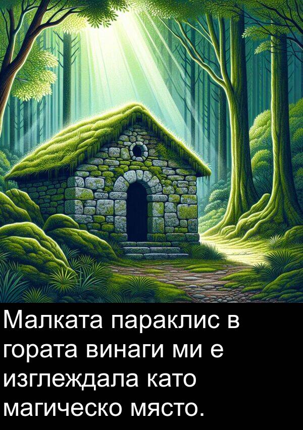 изглеждала: Малката параклис в гората винаги ми е изглеждала като магическо място.