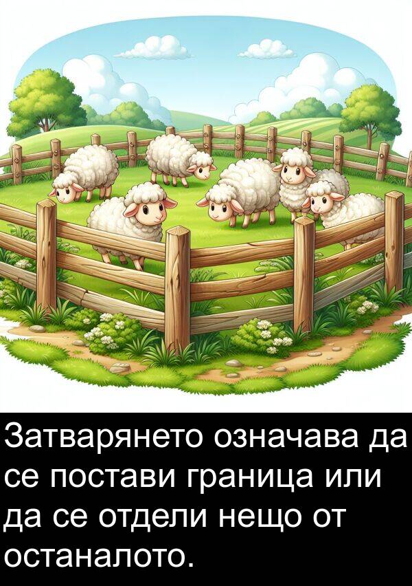 или: Затварянето означава да се постави граница или да се отдели нещо от останалото.