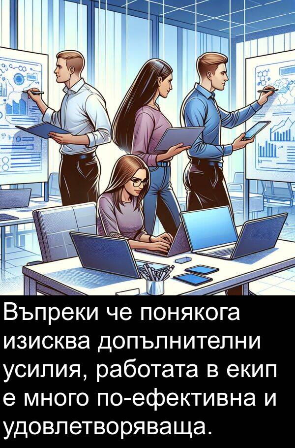 екип: Въпреки че понякога изисква допълнителни усилия, работата в екип е много по-ефективна и удовлетворяваща.