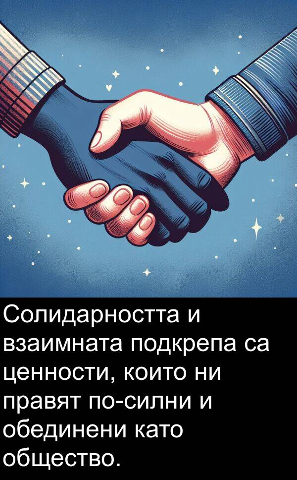 правят: Солидарността и взаимната подкрепа са ценности, които ни правят по-силни и обединени като общество.