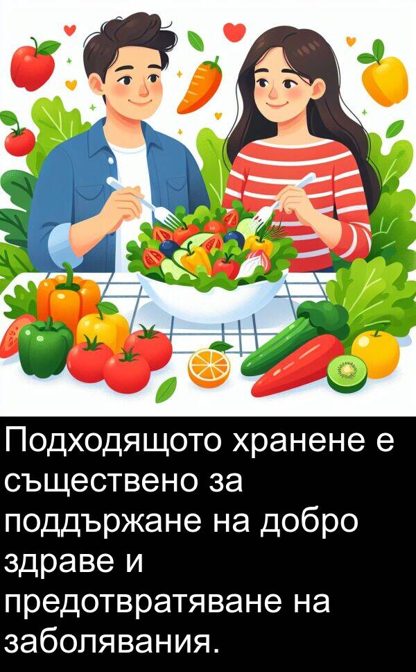 заболявания: Подходящото хранене е съществено за поддържане на добро здраве и предотвратяване на заболявания.