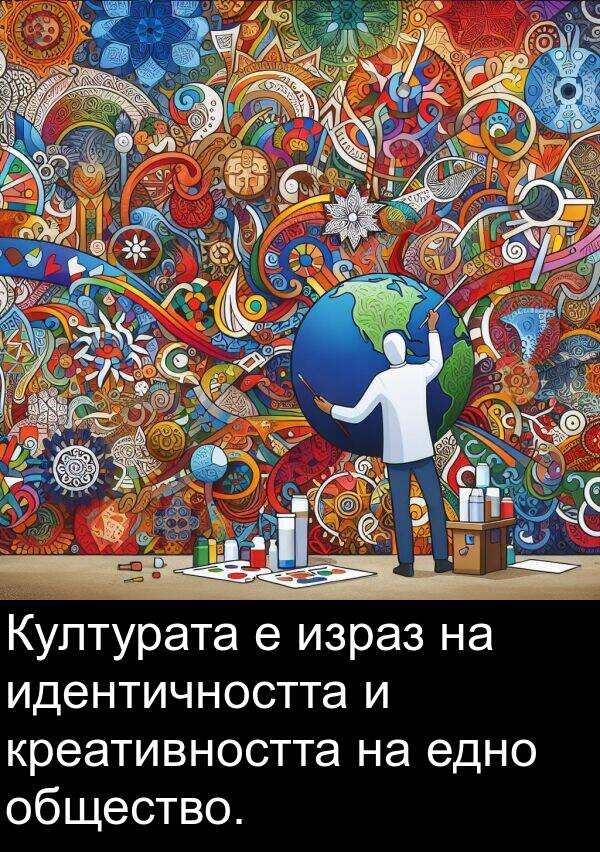 идентичността: Културата е израз на идентичността и креативността на едно общество.