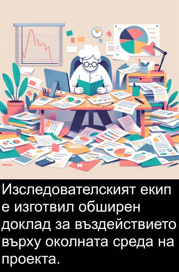 изготвил: Изследователският екип е изготвил обширен доклад за въздействието върху околната среда на проекта.