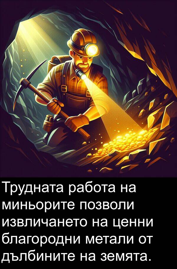 земята: Трудната работа на миньорите позволи извличането на ценни благородни метали от дълбините на земята.