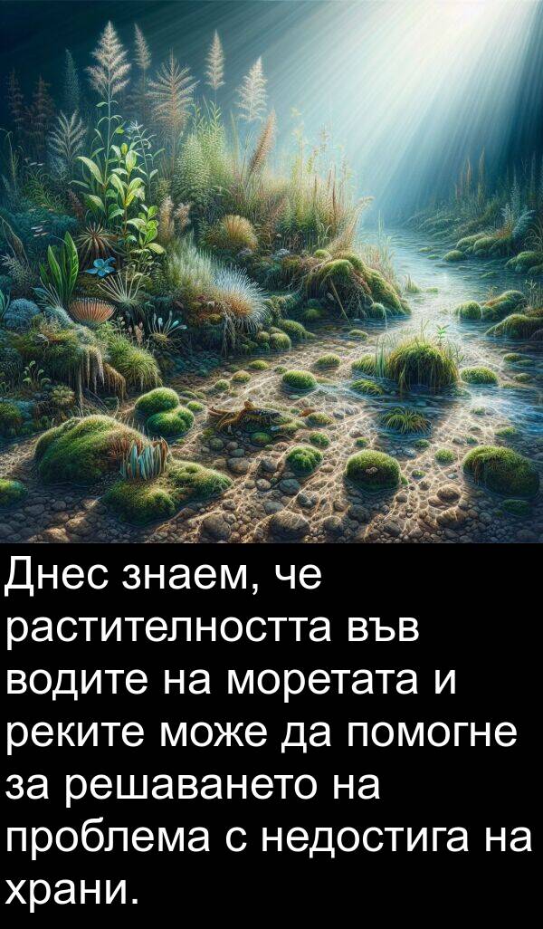 знаем: Днес знаем, че растителността във водите на моретата и реките може да помогне за решаването на проблема с недостига на храни.