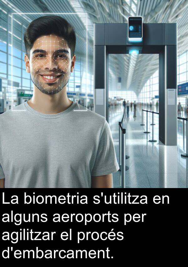 biometria: La biometria s'utilitza en alguns aeroports per agilitzar el procés d'embarcament.