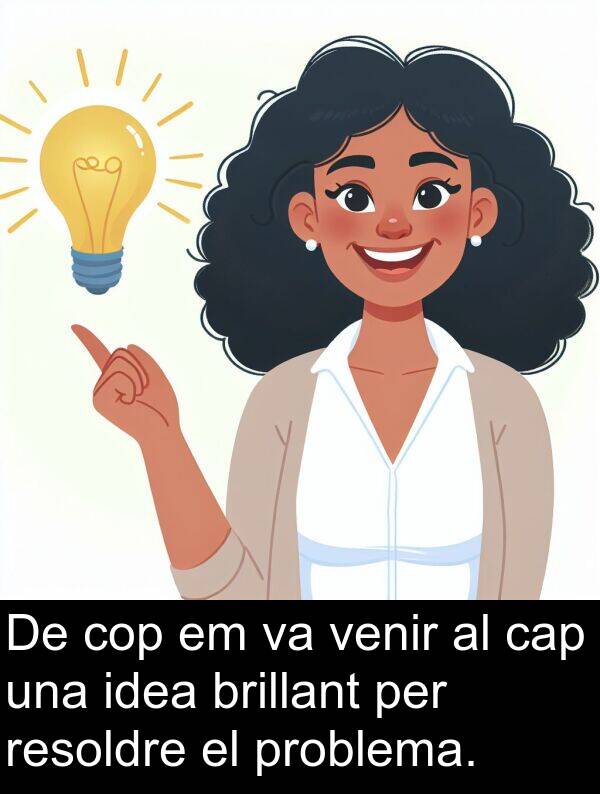 brillant: De cop em va venir al cap una idea brillant per resoldre el problema.