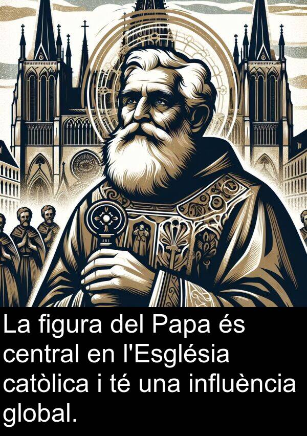 catòlica: La figura del Papa és central en l'Església catòlica i té una influència global.