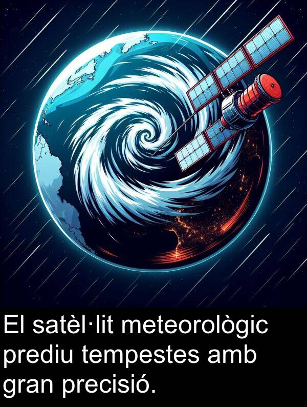 tempestes: El satèl·lit meteorològic prediu tempestes amb gran precisió.