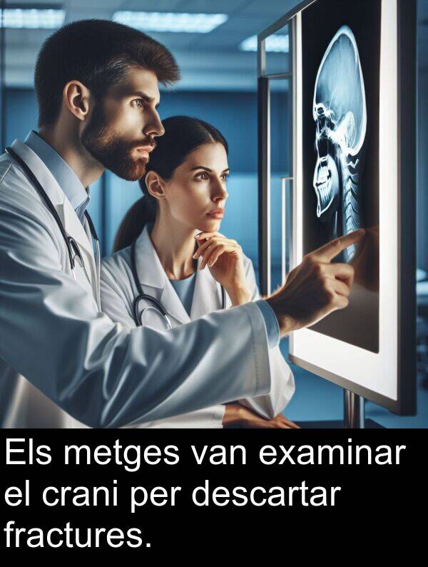 descartar: Els metges van examinar el crani per descartar fractures.