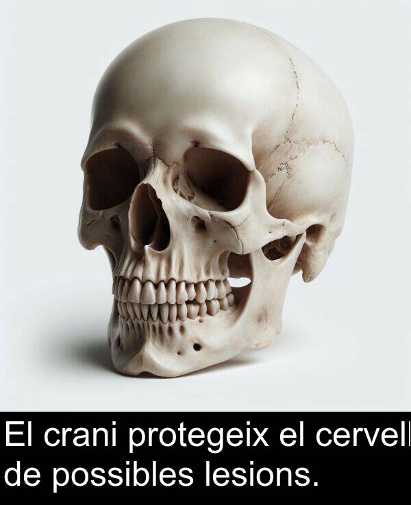 lesions: El crani protegeix el cervell de possibles lesions.