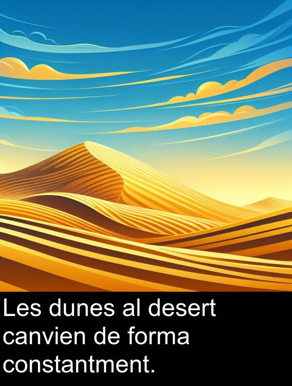 canvien: Les dunes al desert canvien de forma constantment.