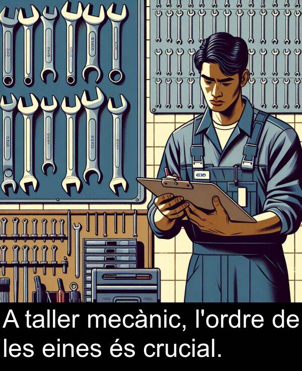 les: A taller mecànic, l'ordre de les eines és crucial.