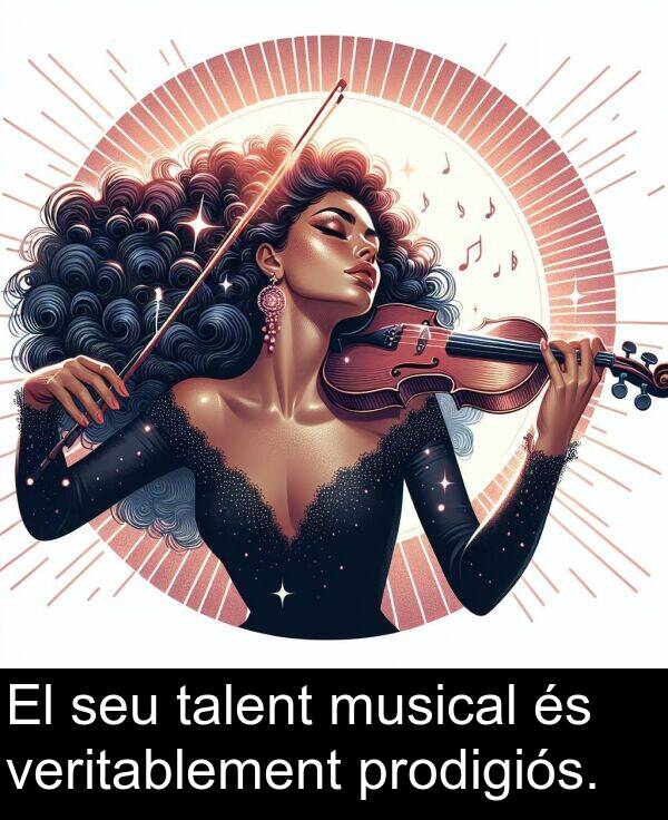 talent: El seu talent musical és veritablement prodigiós.