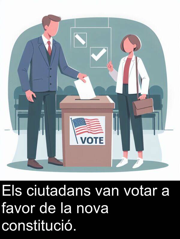 nova: Els ciutadans van votar a favor de la nova constitució.