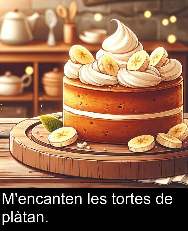 les: M'encanten les tortes de plàtan.