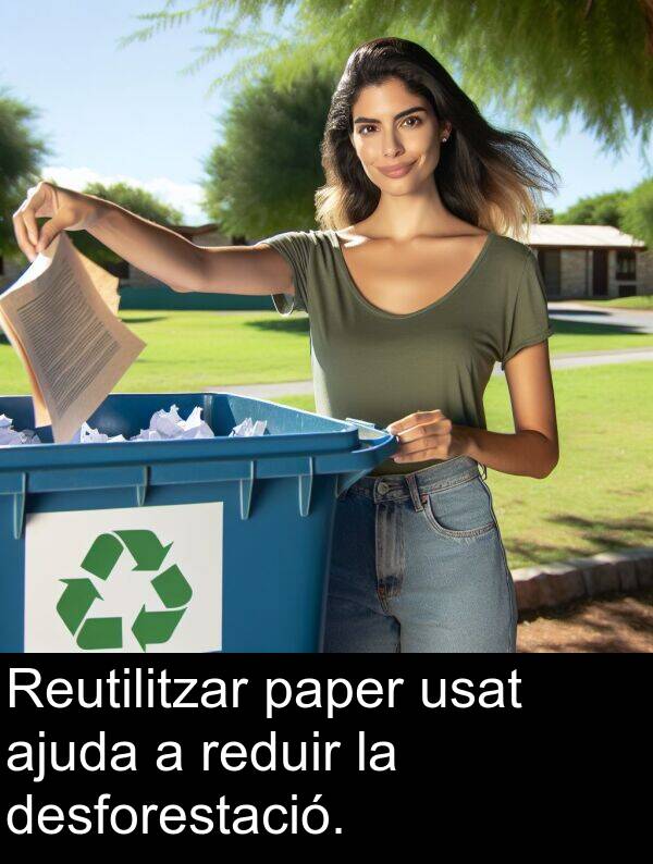 paper: Reutilitzar paper usat ajuda a reduir la desforestació.