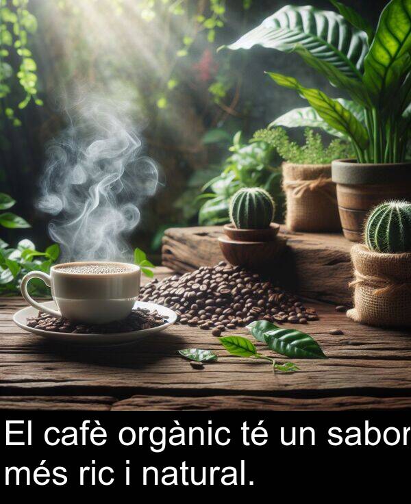 orgànic: El cafè orgànic té un sabor més ric i natural.