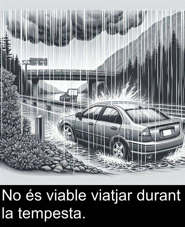 viatjar: No és viable viatjar durant la tempesta.