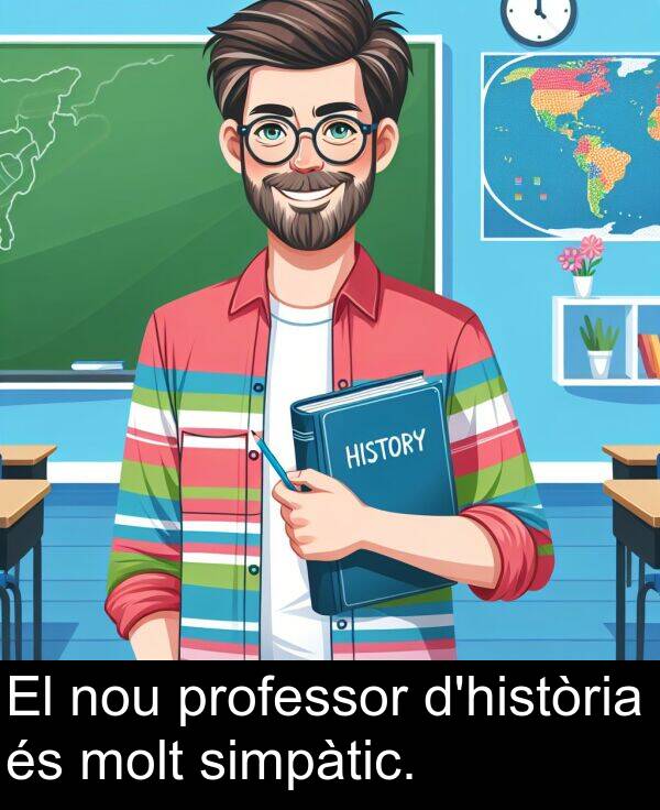 nou: El nou professor d'història és molt simpàtic.