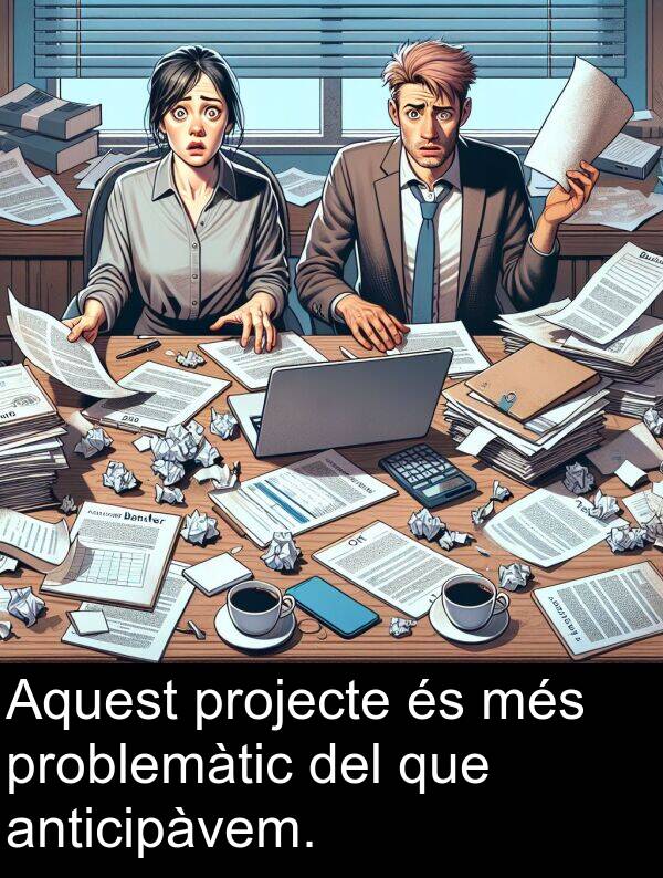 més: Aquest projecte és més problemàtic del que anticipàvem.